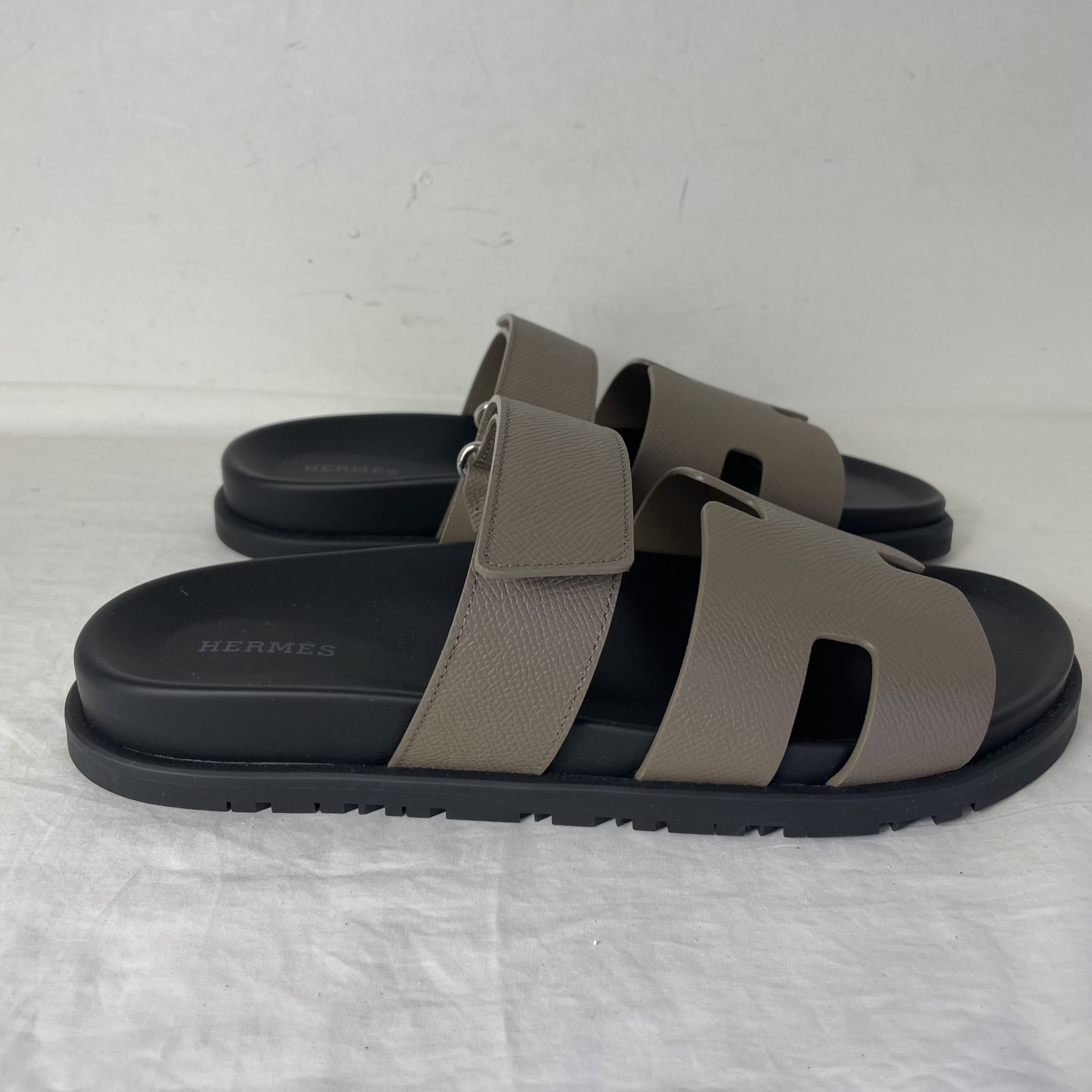 HM Chypre Sandal Etoupe Epsom Leather