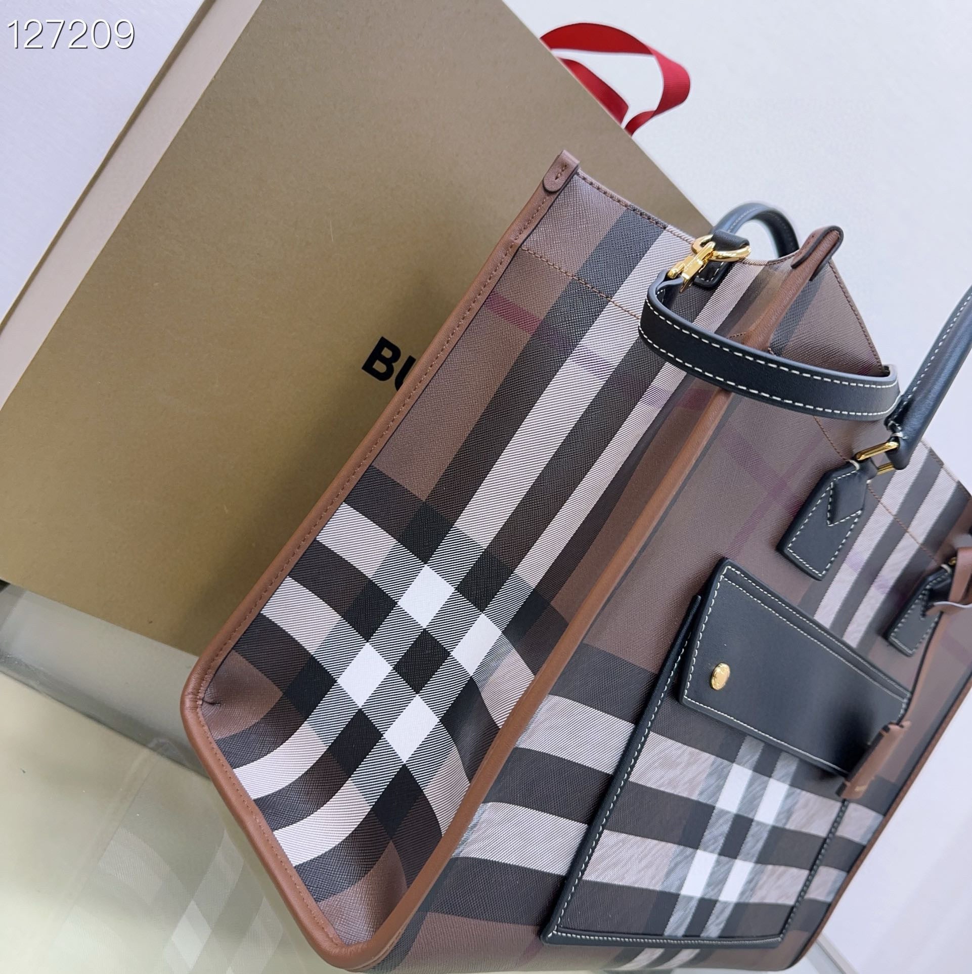 medium freya tote bag 40cm dark brown