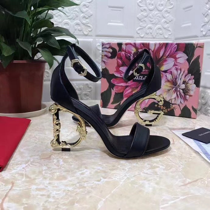 d&g slingbacks sandal black calfskin 105 heel