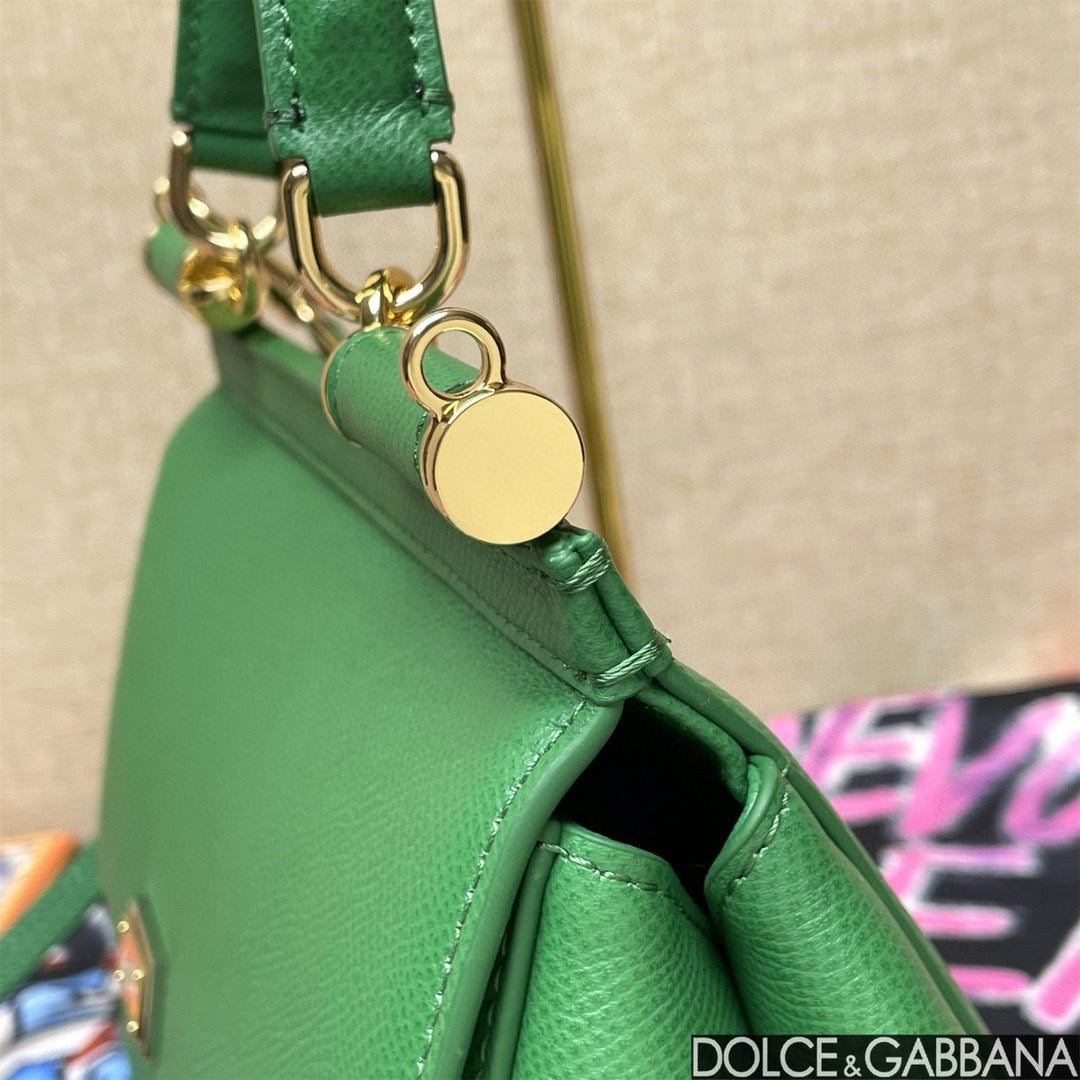 MEDIUM SICILY HANDBAG 26 GREEN LEATHER