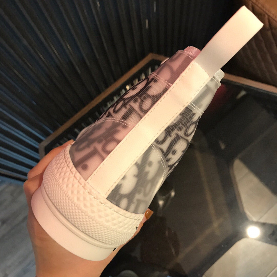 CD High Sneaker White Black Oblique Canvas