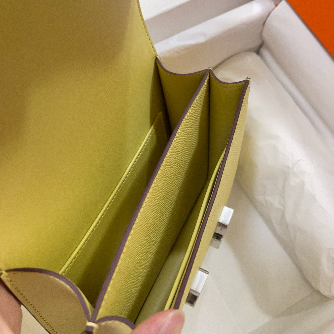 HM Constance Bag Lime Epsom Silver Hardware