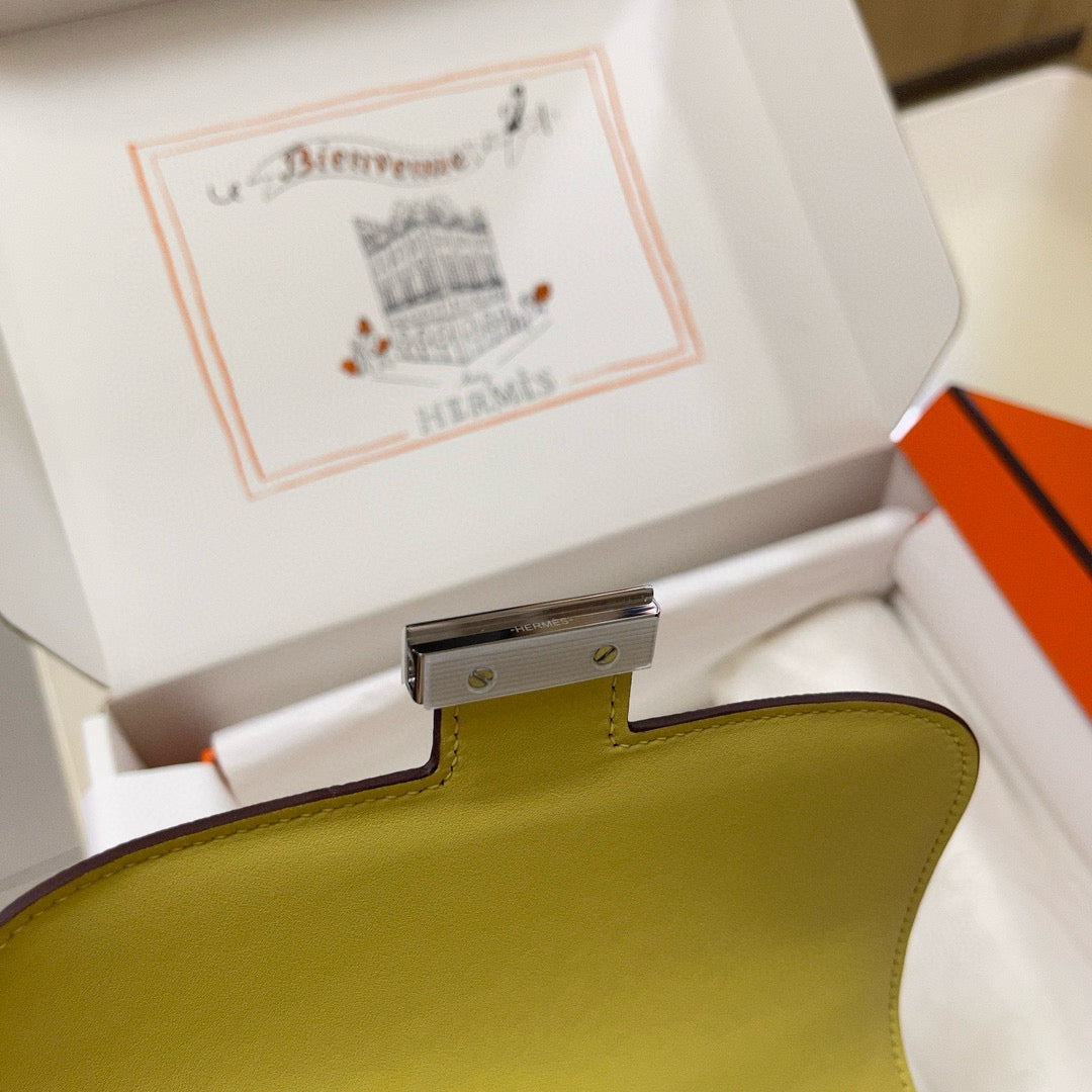 HM Constance Bag Lime Epsom Silver Hardware