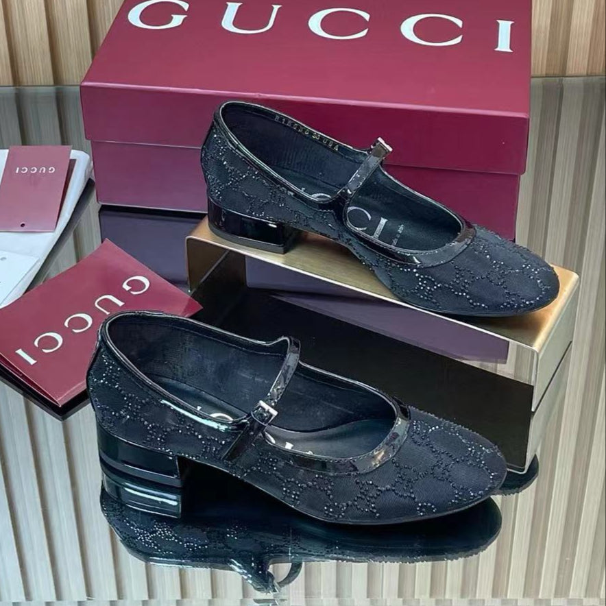 Women's GG crystal ballet flats