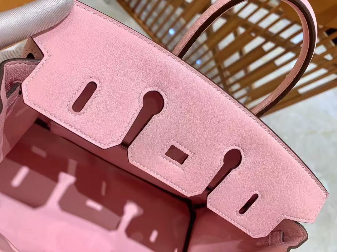 HM Birkin 25cm Bag Pink With Silver Hardware Swift Leather