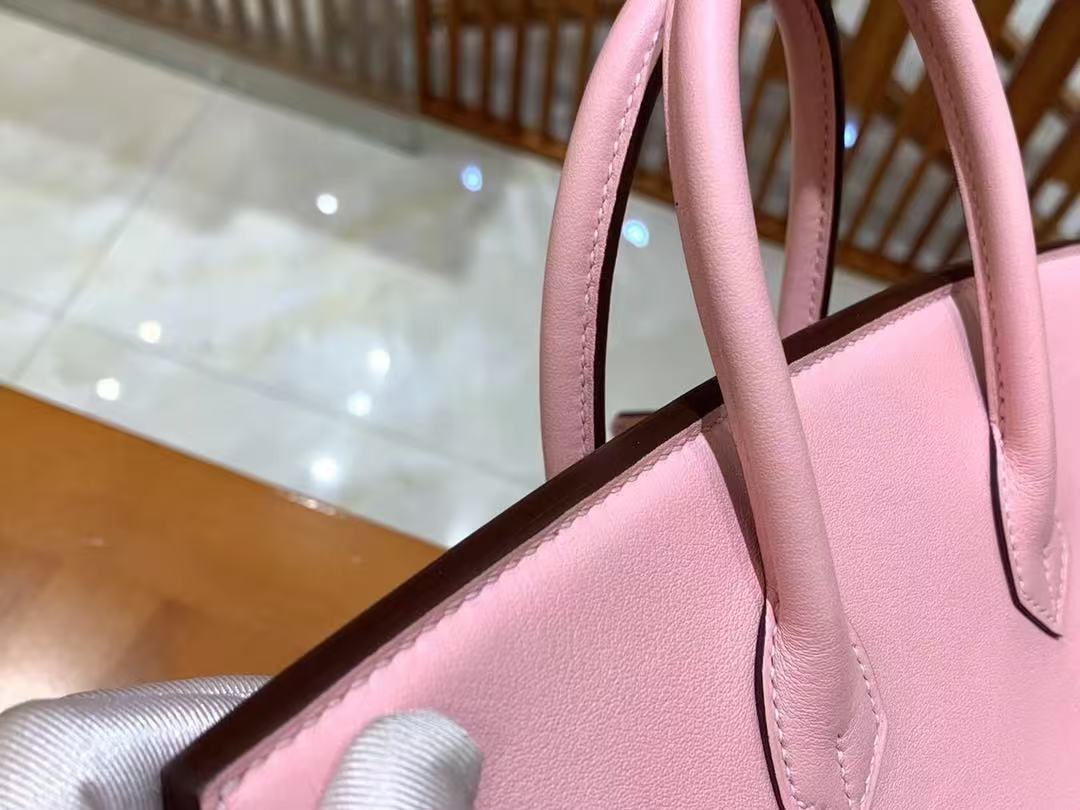 HM Birkin 25cm Bag Pink With Silver Hardware Swift Leather