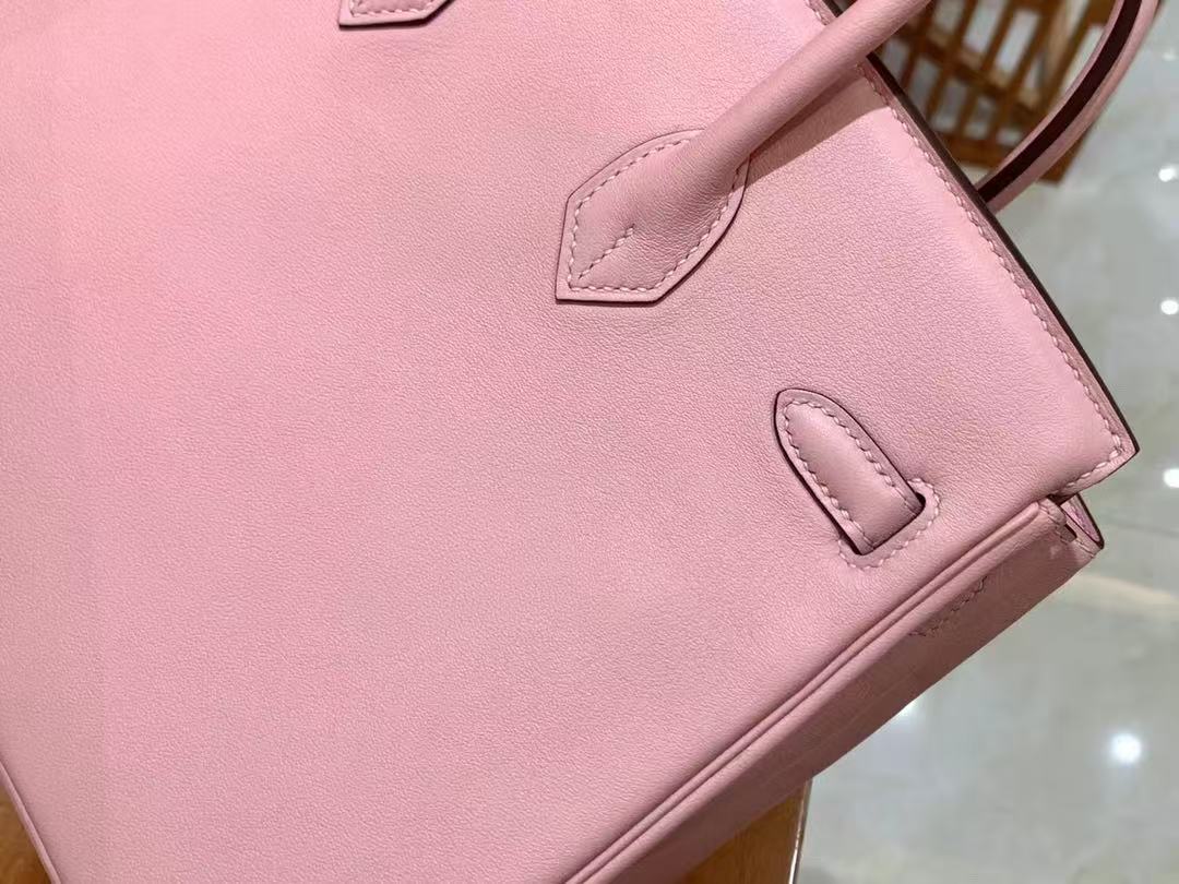 HM Birkin 25cm Bag Pink With Silver Hardware Swift Leather
