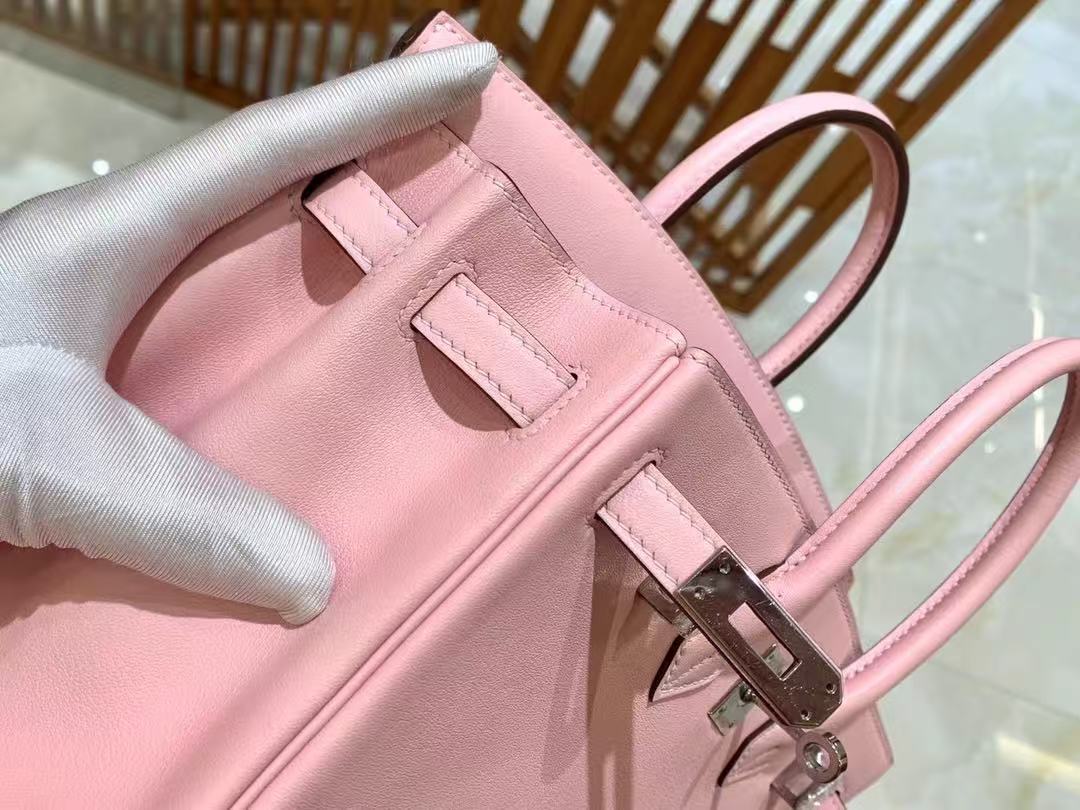 HM Birkin 25cm Bag Pink With Silver Hardware Swift Leather