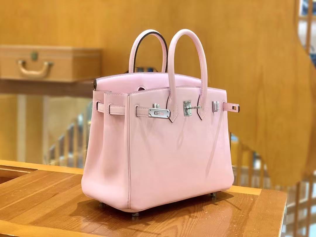 HM Birkin 25cm Bag Pink With Silver Hardware Swift Leather