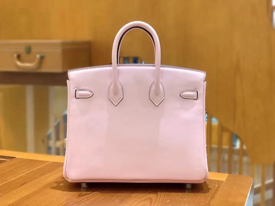HM Birkin 25cm Bag Pink With Silver Hardware Swift Leather