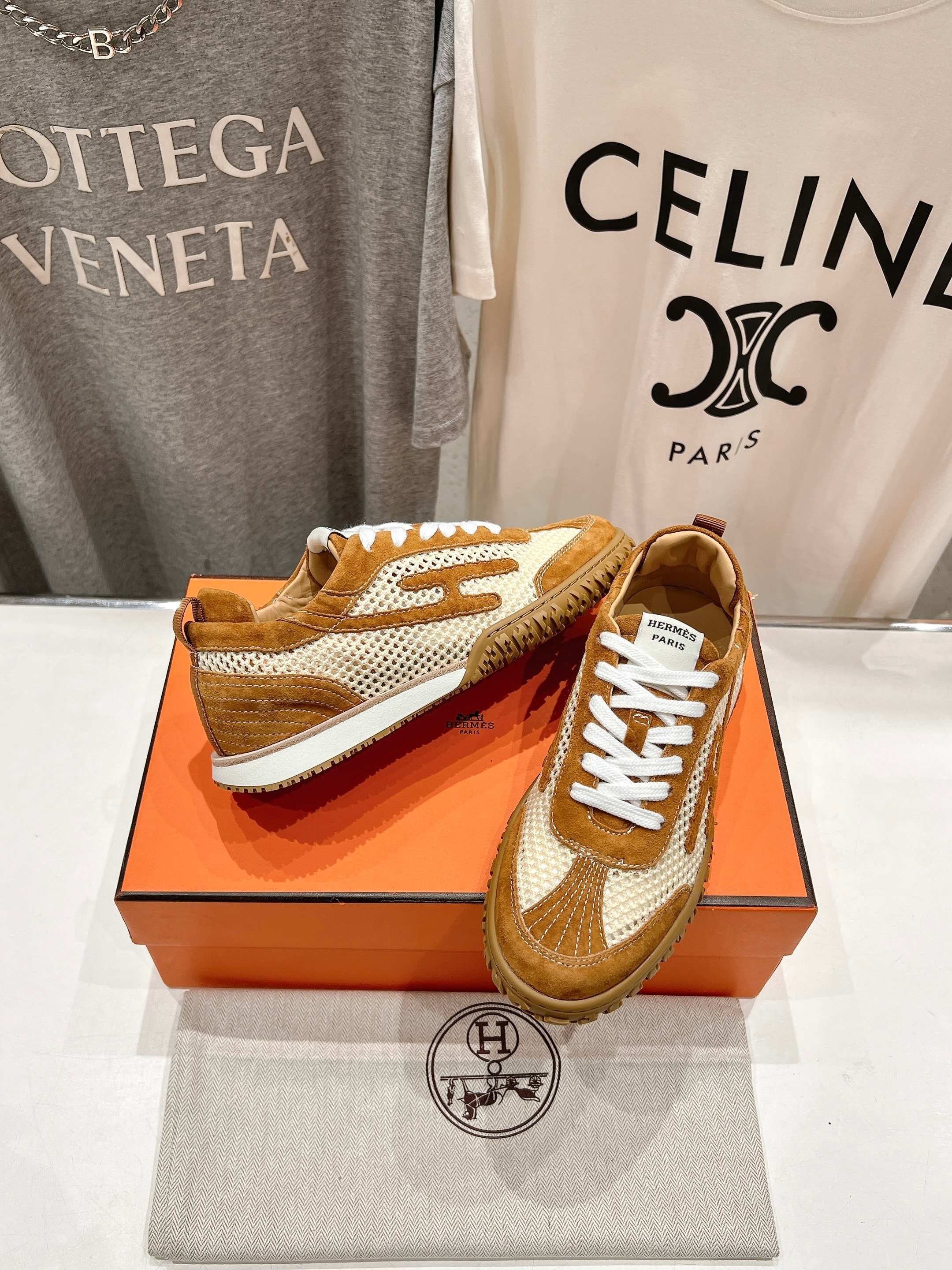 HM Jet Sneaker 20MM White Mix Brown Suede