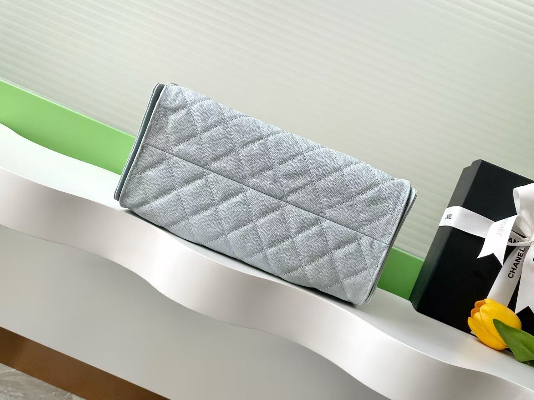 CC 25C Hobo Bag 30cm Light Blue Grained Calfskin