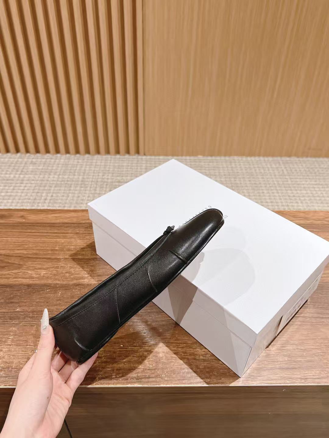 Flat Ballet Black Leather