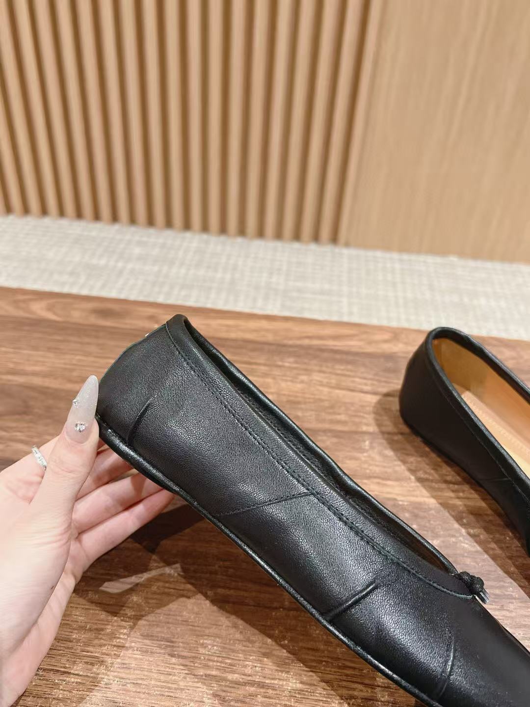 Flat Ballet Black Leather