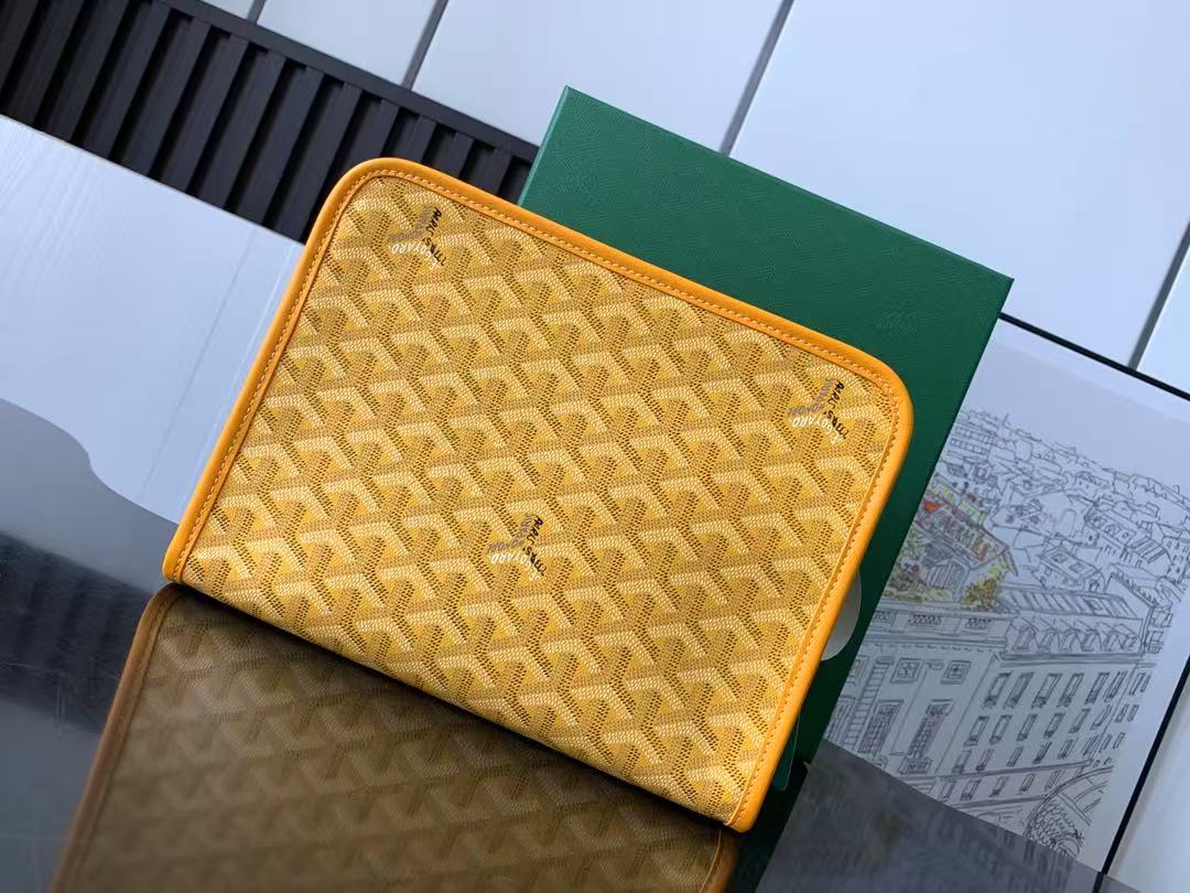 Goyard Jouvence MM Toiletry Bag Yellow Calfskin