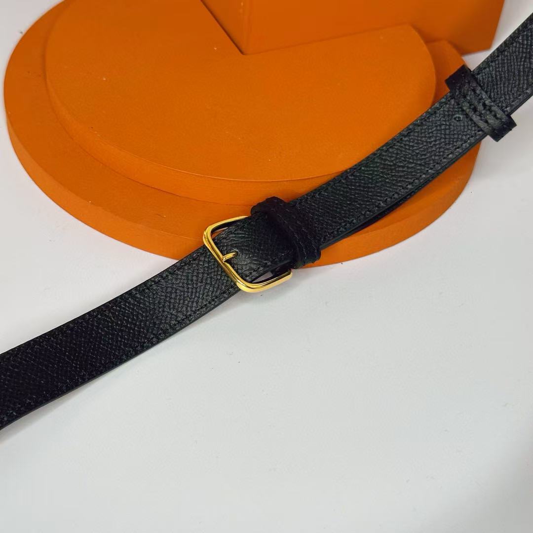 HM Della Cavalleria Mini Bag Black Epsom Leather Gold Hardware