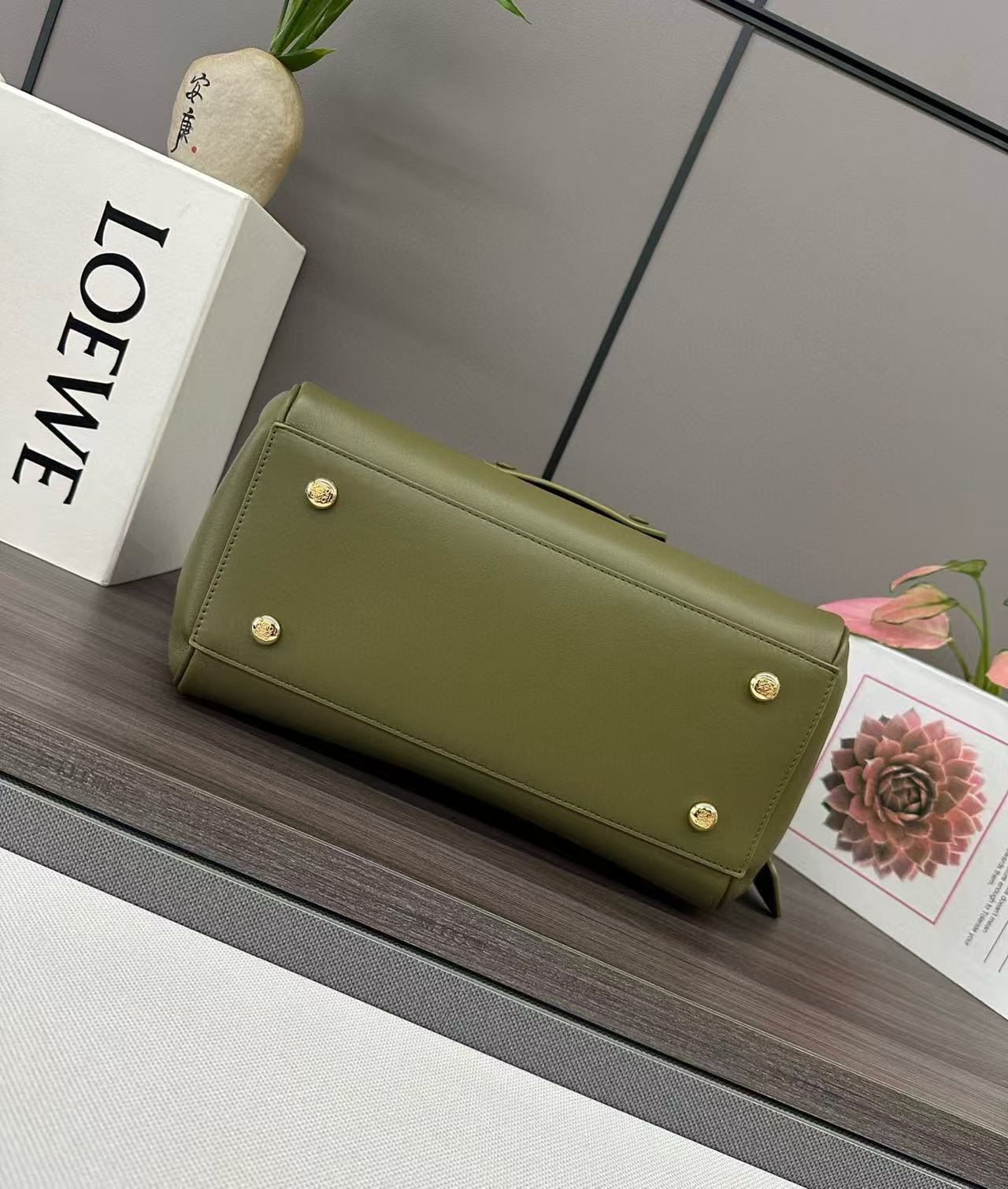 Loewe Madrid Bag Olive Green Calfskin