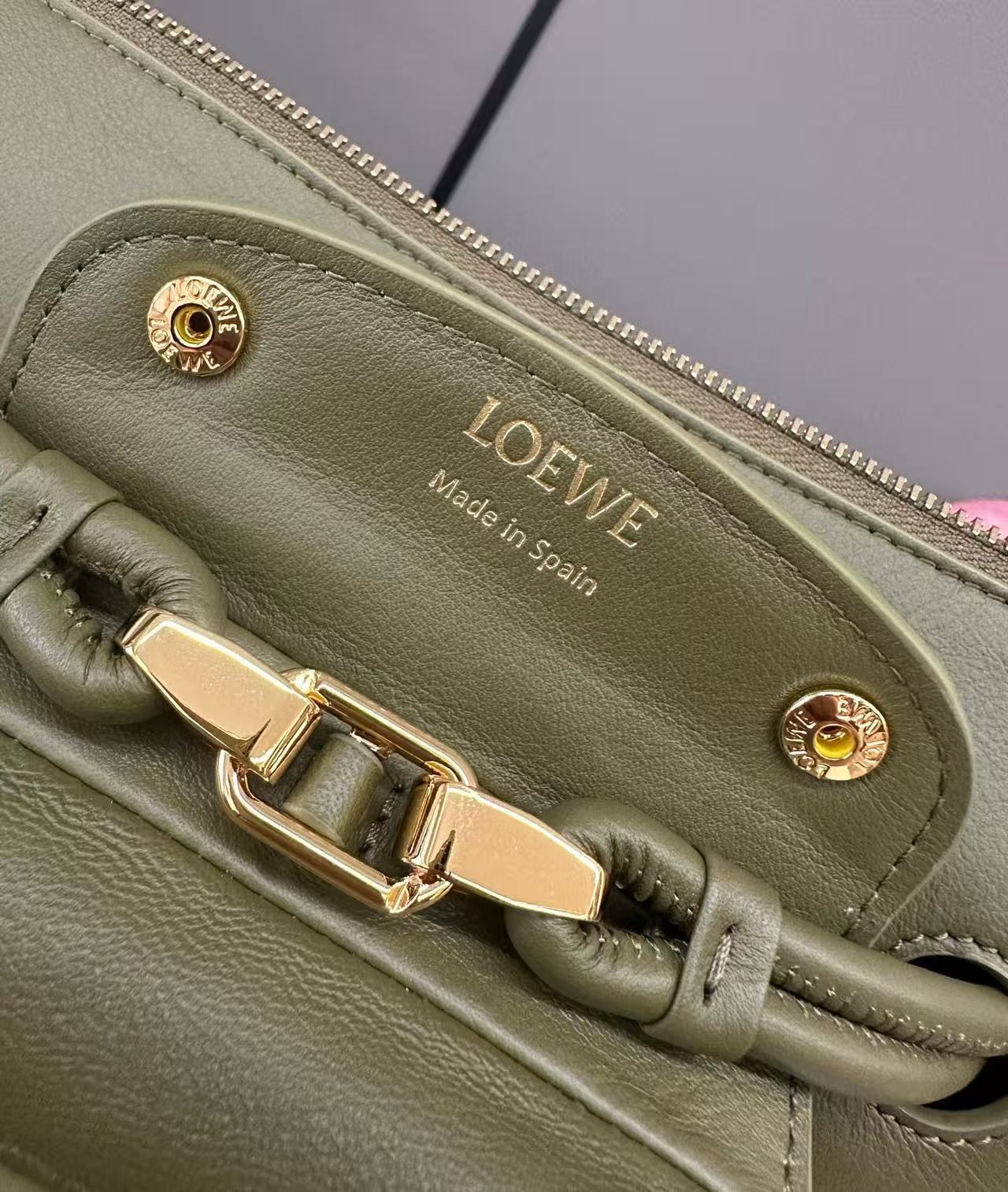 Loewe Madrid Bag Olive Green Calfskin