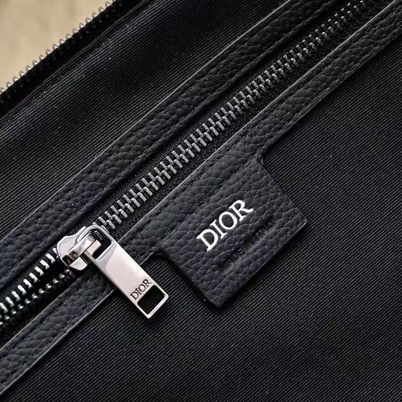 Weekender 40 Dior Oblique Jacquard  Black Grained Calfskin Frabic