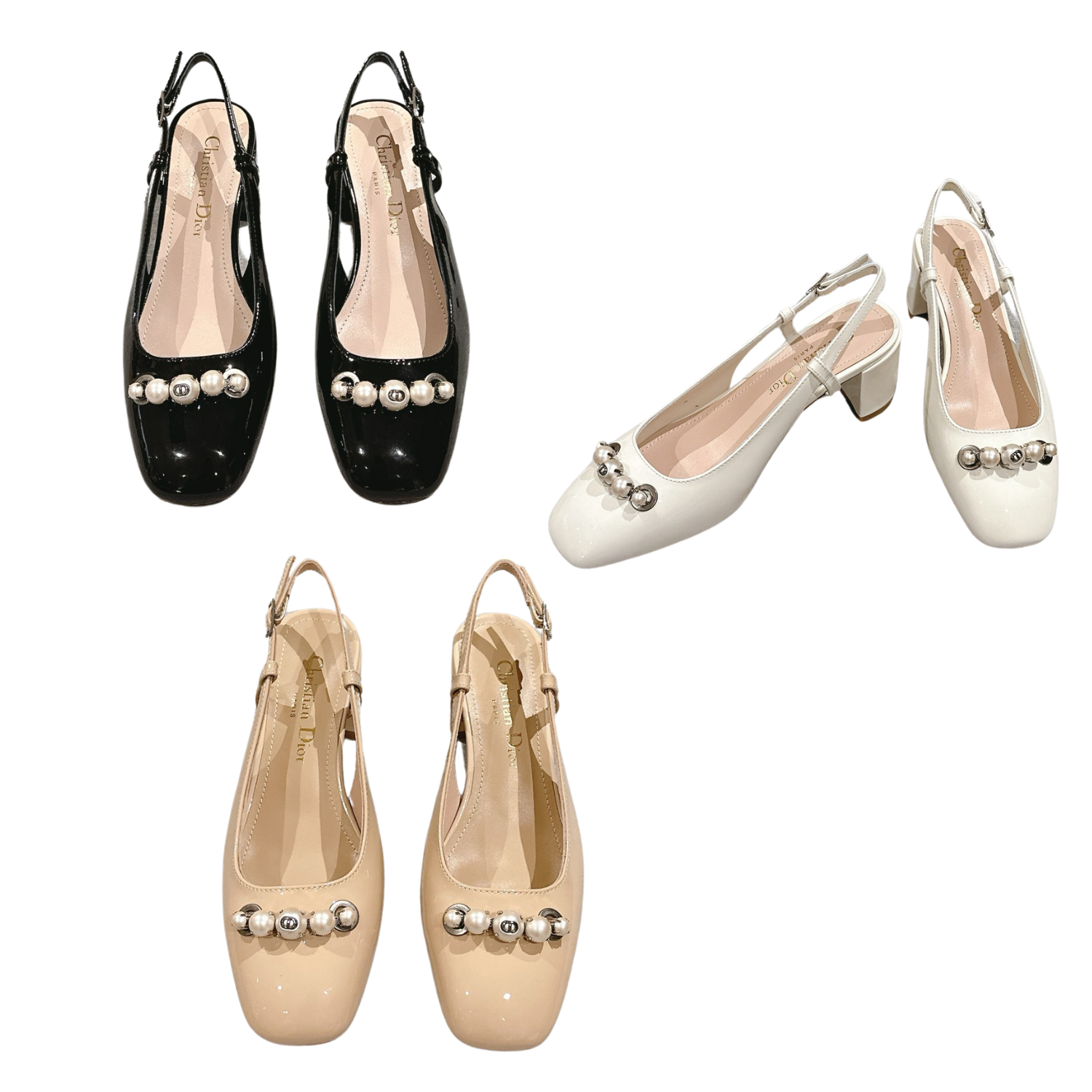 CD 25 Slingback Heels Patent Leather 241871