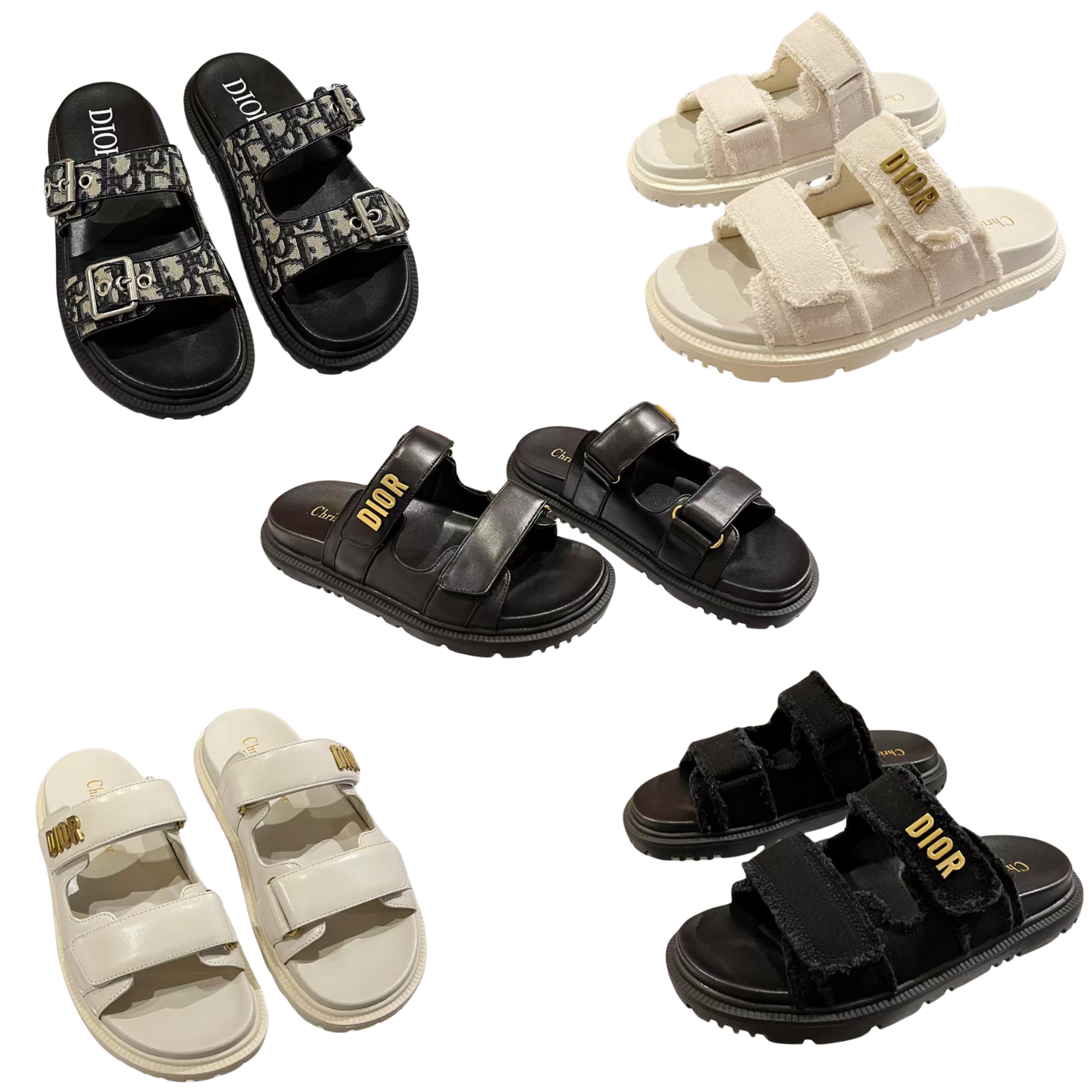 CD Dioract Slide Lambskin and Canvas 242450