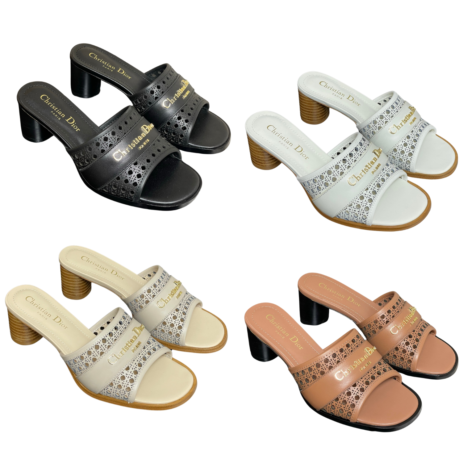 CD 25 D-Lane Heeled Slide Calfskin