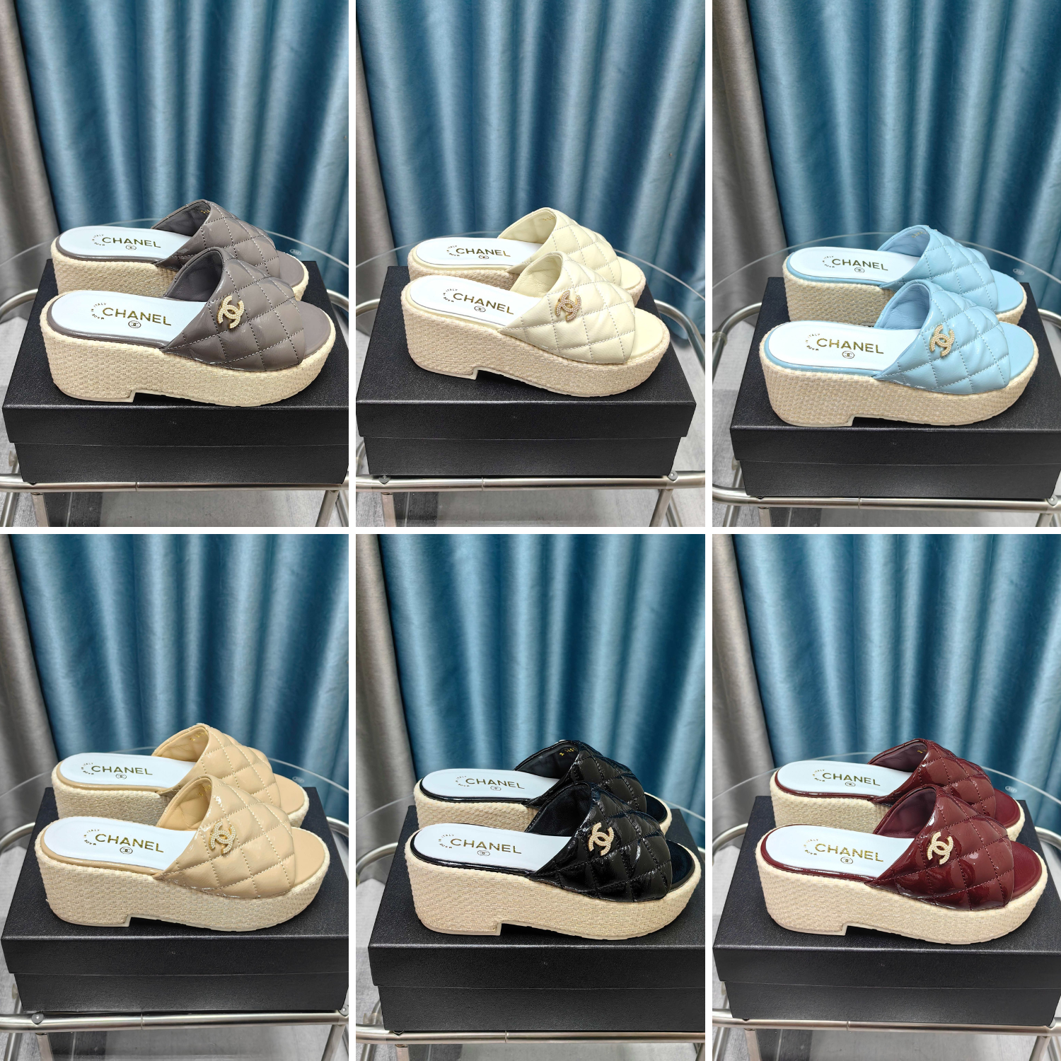 CC 25 Platform Sandal 10cm Patent Calfskin