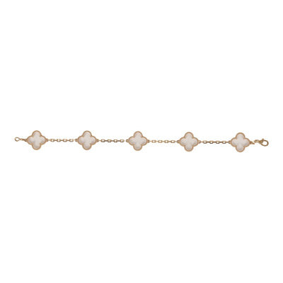 Van Cleef & Arpels Vintage Alhambra Rock Candy Crystal Bracelet 5 Motifs 18K Yellow Gold