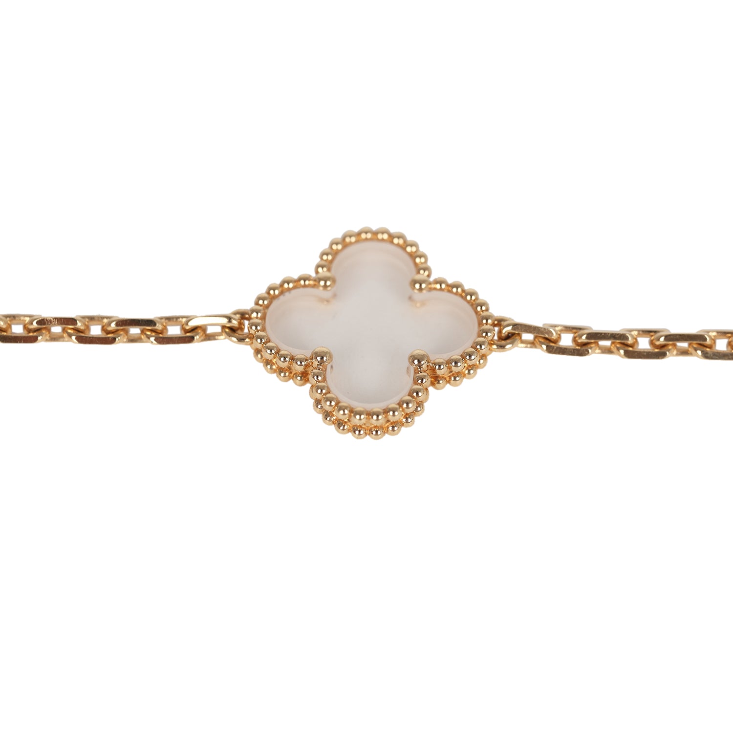 Van Cleef & Arpels Vintage Alhambra Rock Candy Crystal Bracelet 5 Motifs 18K Yellow Gold