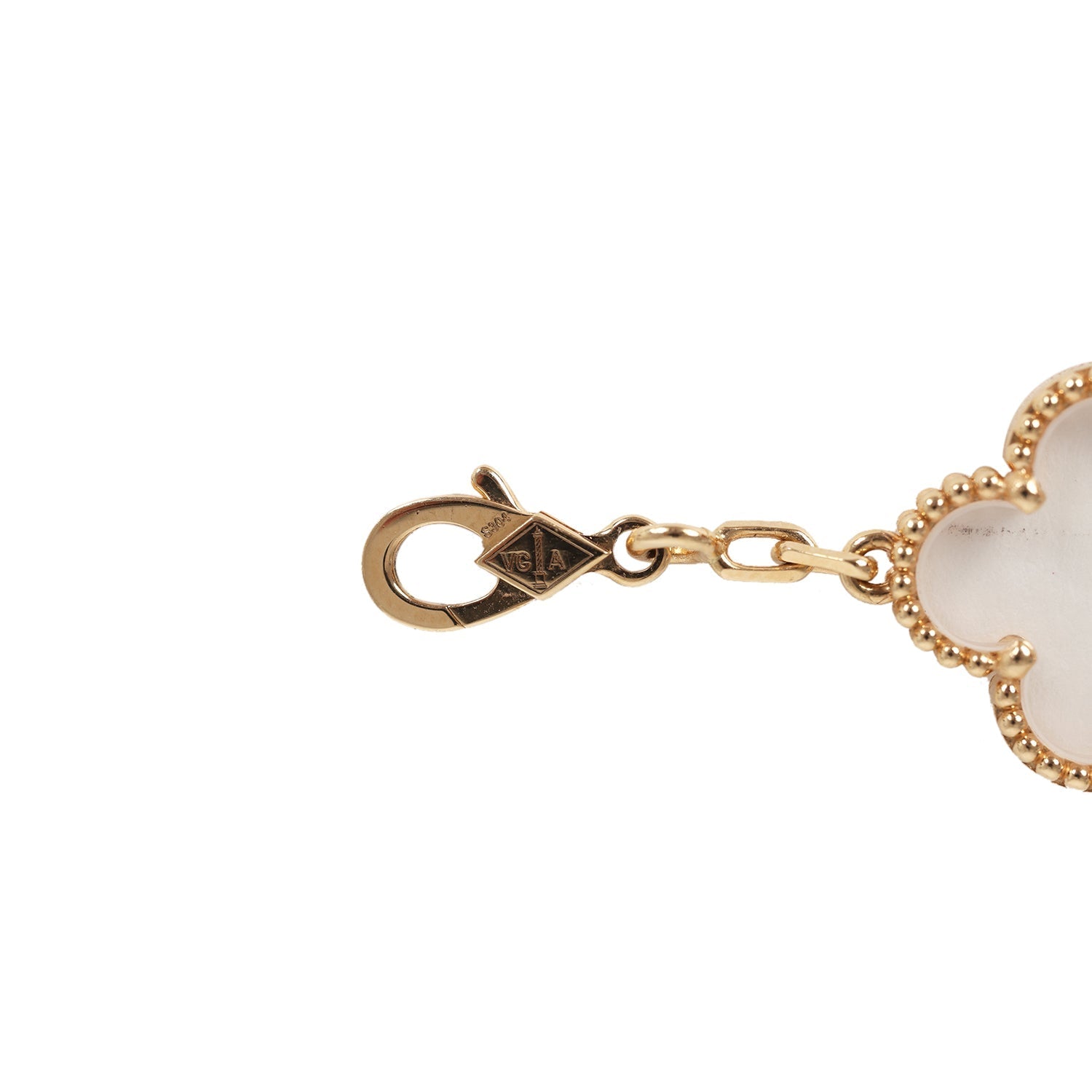 Van Cleef & Arpels Vintage Alhambra Rock Candy Crystal Bracelet 5 Motifs 18K Yellow Gold