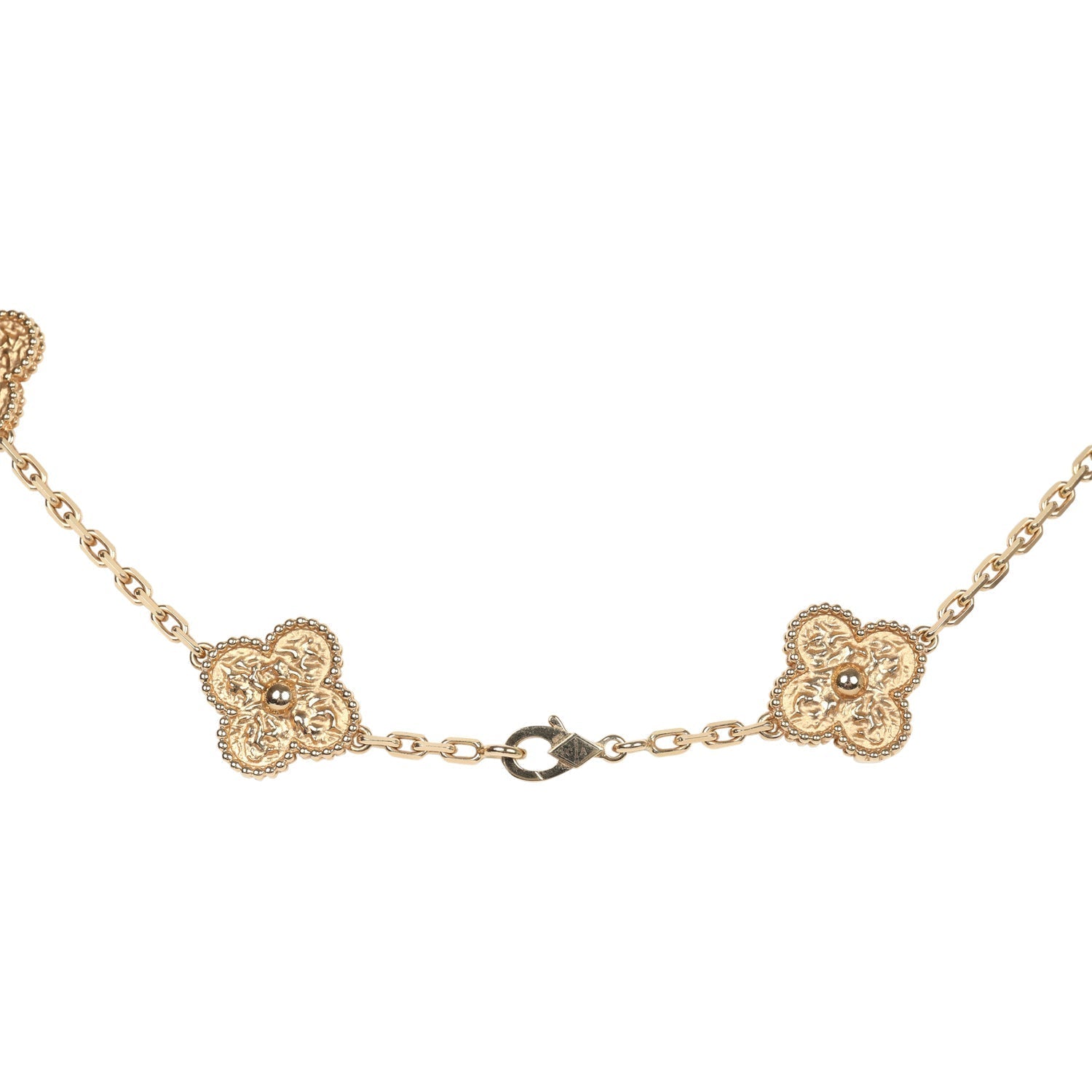 Van Cleef & Arpels Vintage Alhambra 20 Motif Necklace 18K Yellow Gold