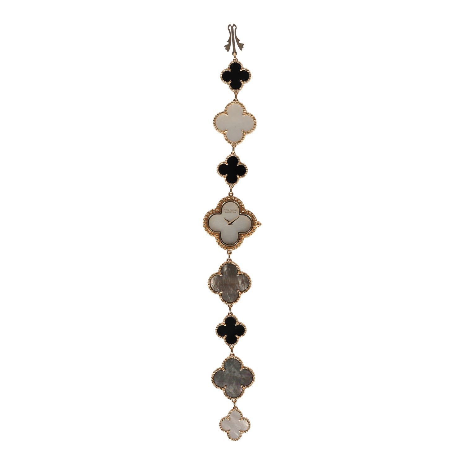 Van Cleef & Arpels Small Alhambra Watch Mother of Pearl & Onyx