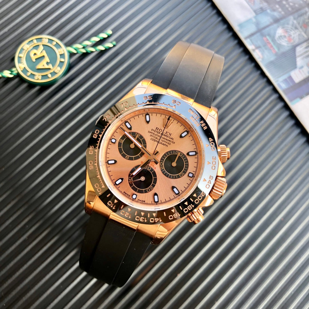 DAYTONA 40MM COPPER DIAL BLACK RUBBER STRAP