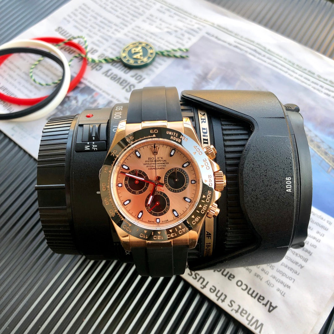 DAYTONA 40MM COPPER DIAL BLACK RUBBER STRAP