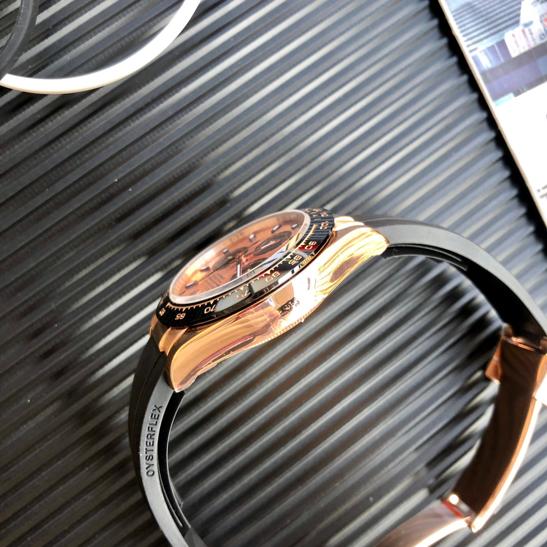 DAYTONA 40MM COPPER DIAL BLACK RUBBER STRAP