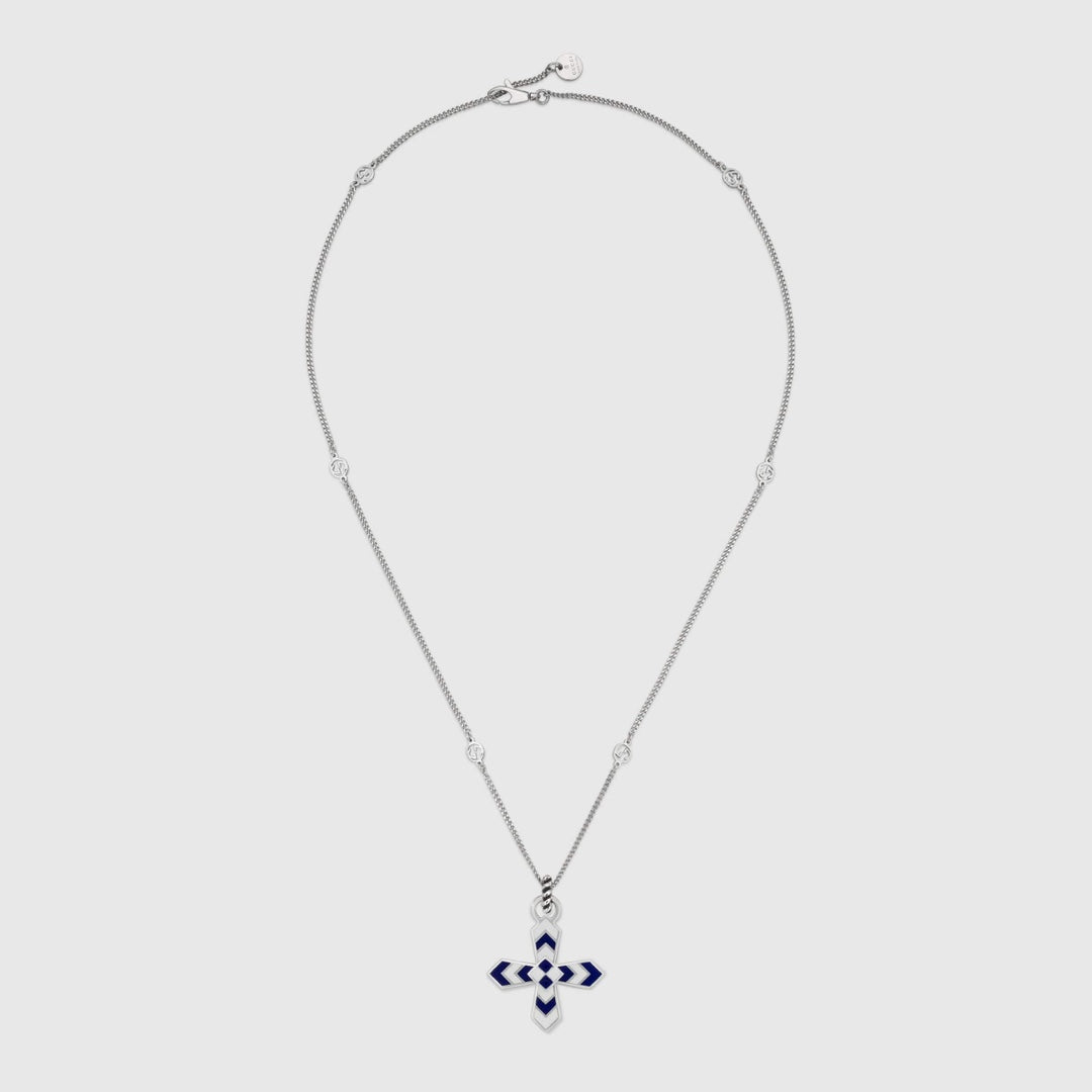GG WOMEN'S NECKLACE WITH CROSS MOTIF PENDANT