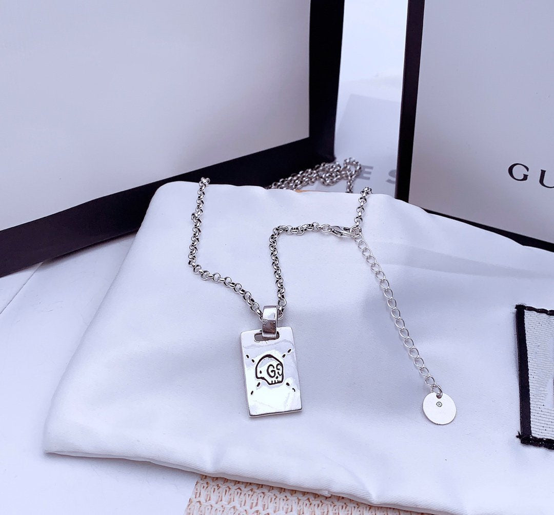 GG GHOST STERLING SILVER SKULL NECKLACE