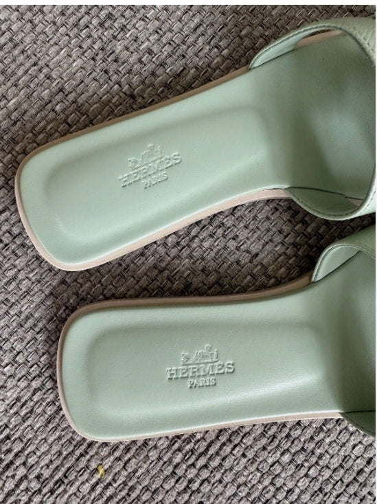 HermÃ¨s Oran Sandal Light Green