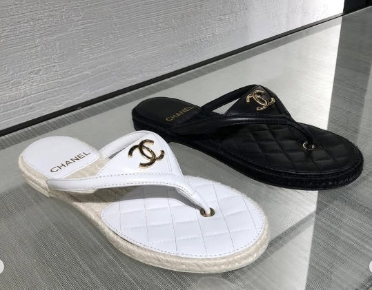 CC Thong Sandal Suede Kidskin Black 288718