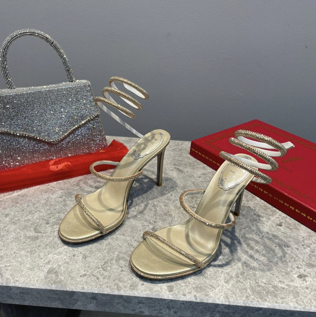 Rene Caovilla Cleo Sandal 105 Beige