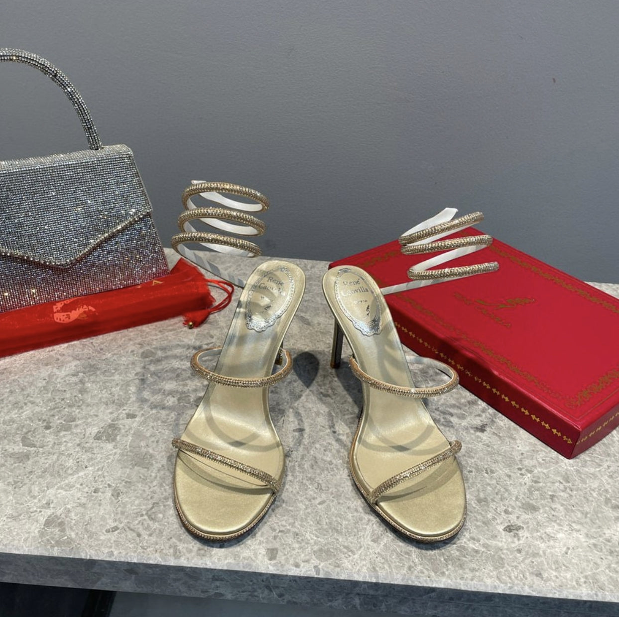 Rene Caovilla Cleo Sandal 105 Beige