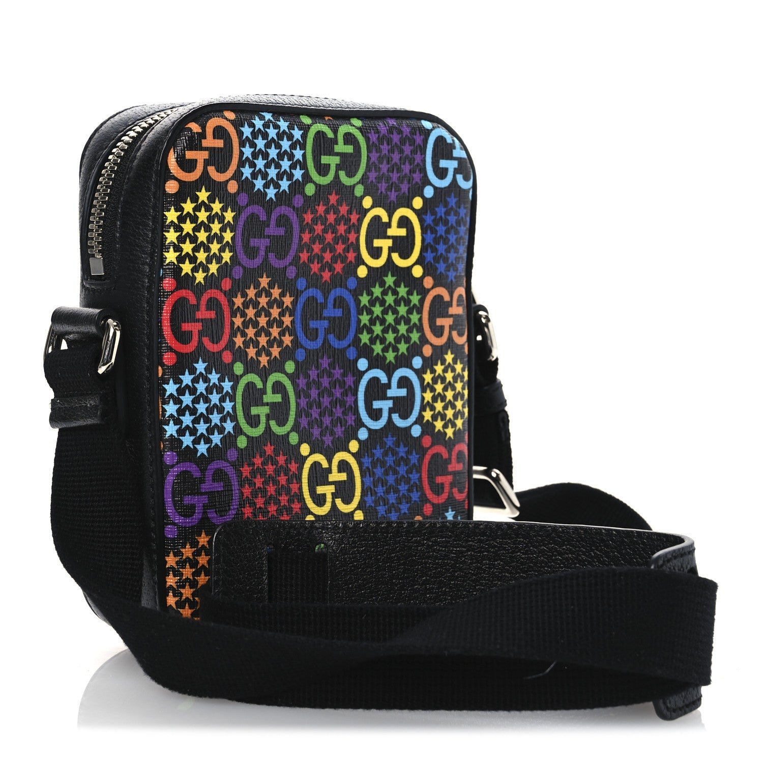 GG Supreme Monogram Psychedelic Messenger Bag Black
