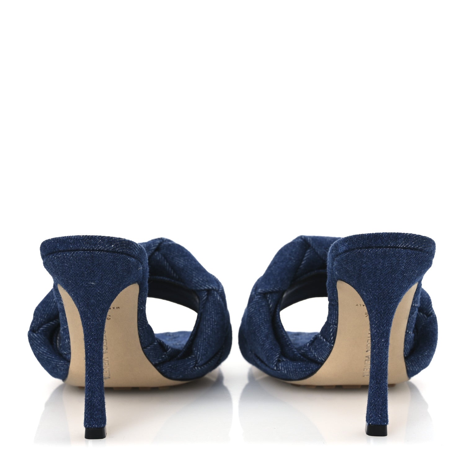 Denim Intrecciato Lido Mule 90 Sandals 39.5 Indigo