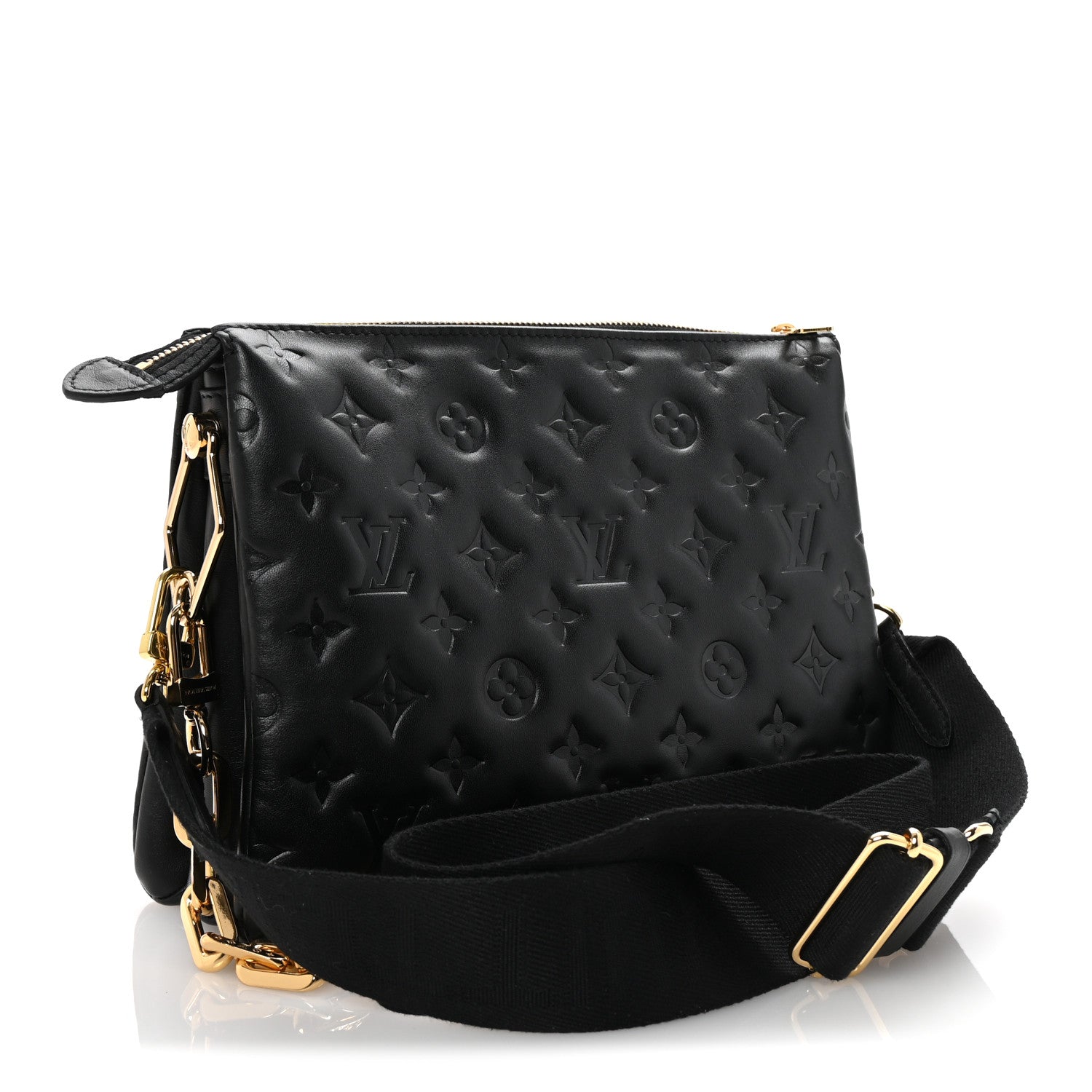 Lambskin Embossed Monogram Coussin PM Black