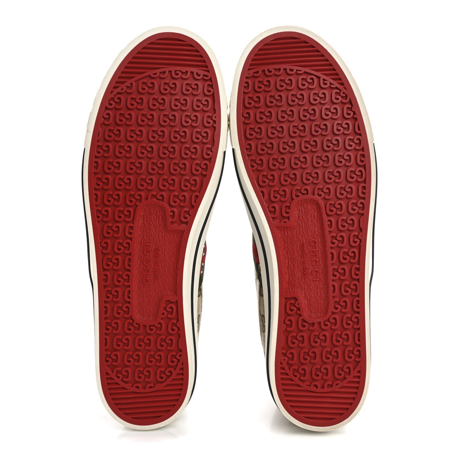 GG Monogram Web Mens 1977 Tennis High Top Sneakers 11 Beige Ebony Mystic White