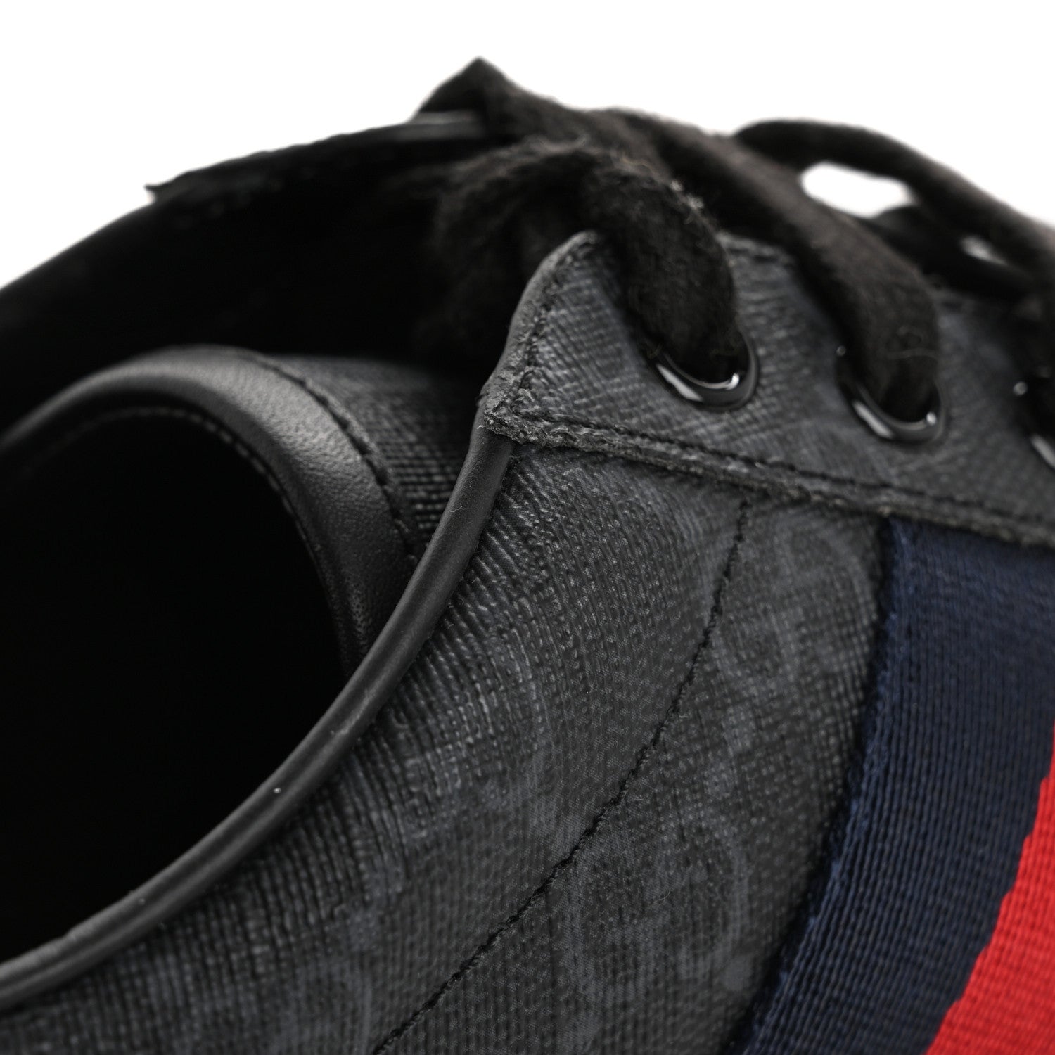 GG Supreme Monogram Ayers Web Mens New Ace Sneakers  5 Black