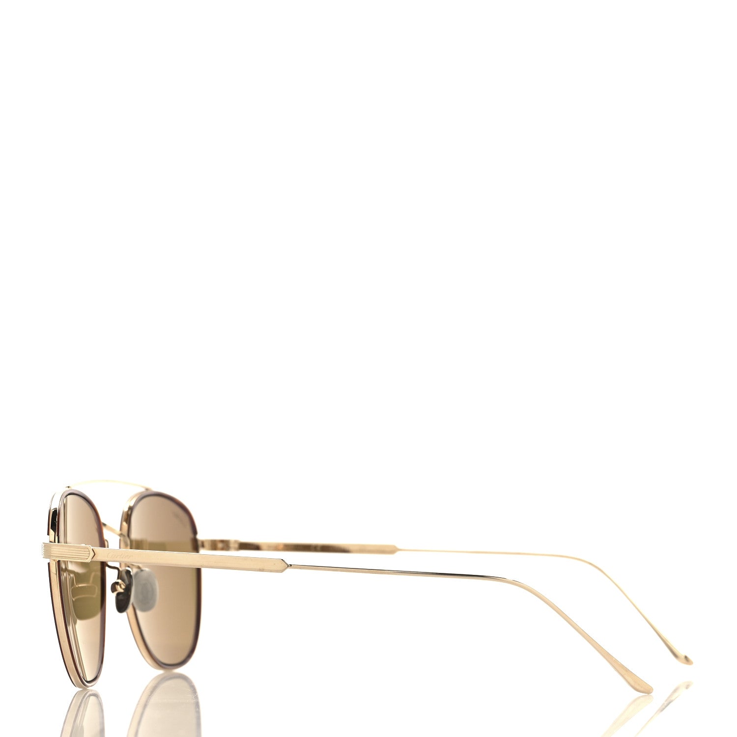 Metal C De Cartier Sunglasses Gold Brown