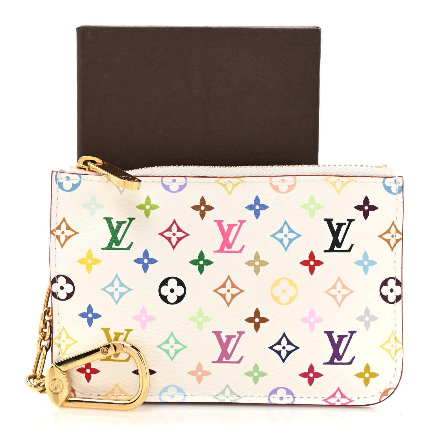 Monogram Multicolor Key Pouch White Litchi