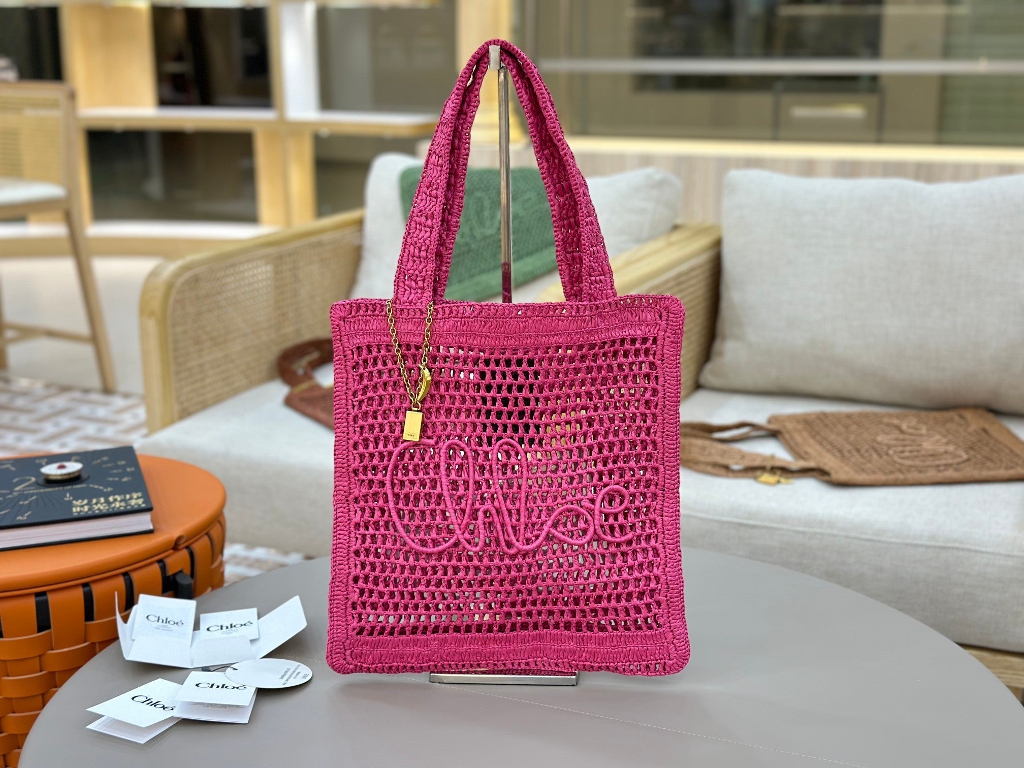 Chloe Summer Banana Bag Summery Raffia