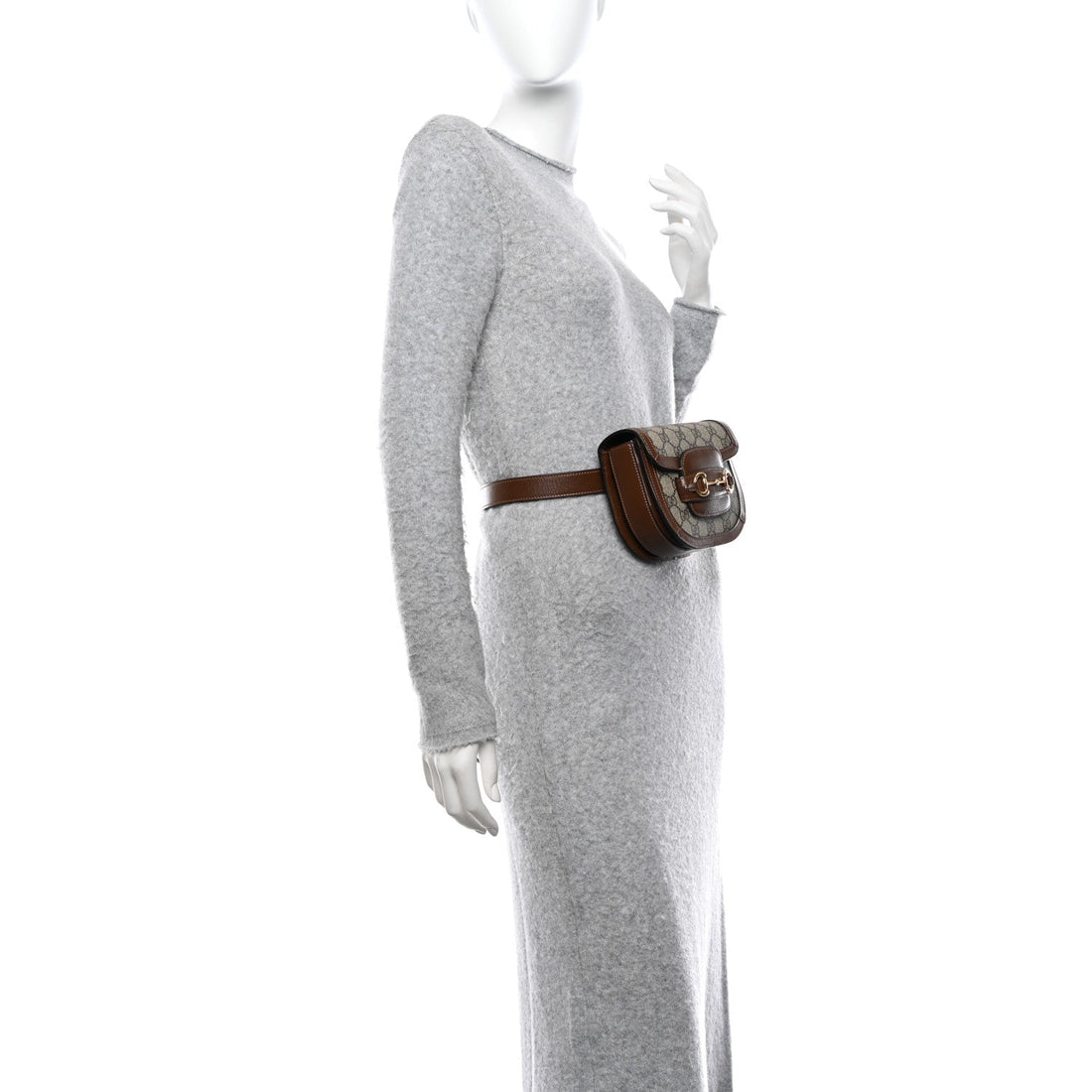 GG Supreme Monogram Horsebit 1955 Belt Bag Beige Brown Sugar